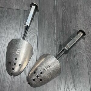 Vintage EKCO Made In USA Pair of Hammered‎ Metal Adjustable Shoe Tree Shaper